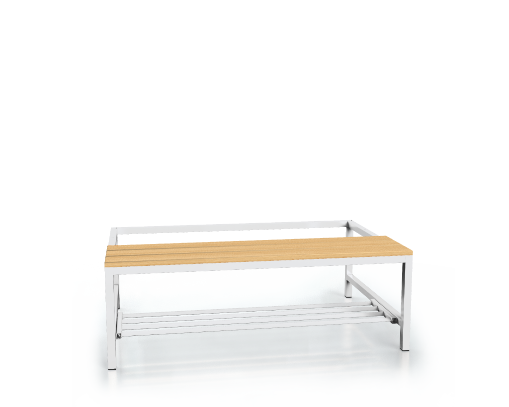 Vorbänk mit Buchenlatten - mit kippbarem Rost 375 x 1200 x 800